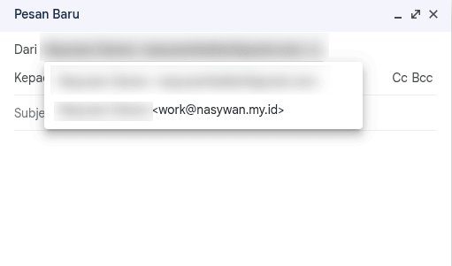 Tampilan ketika menulis email