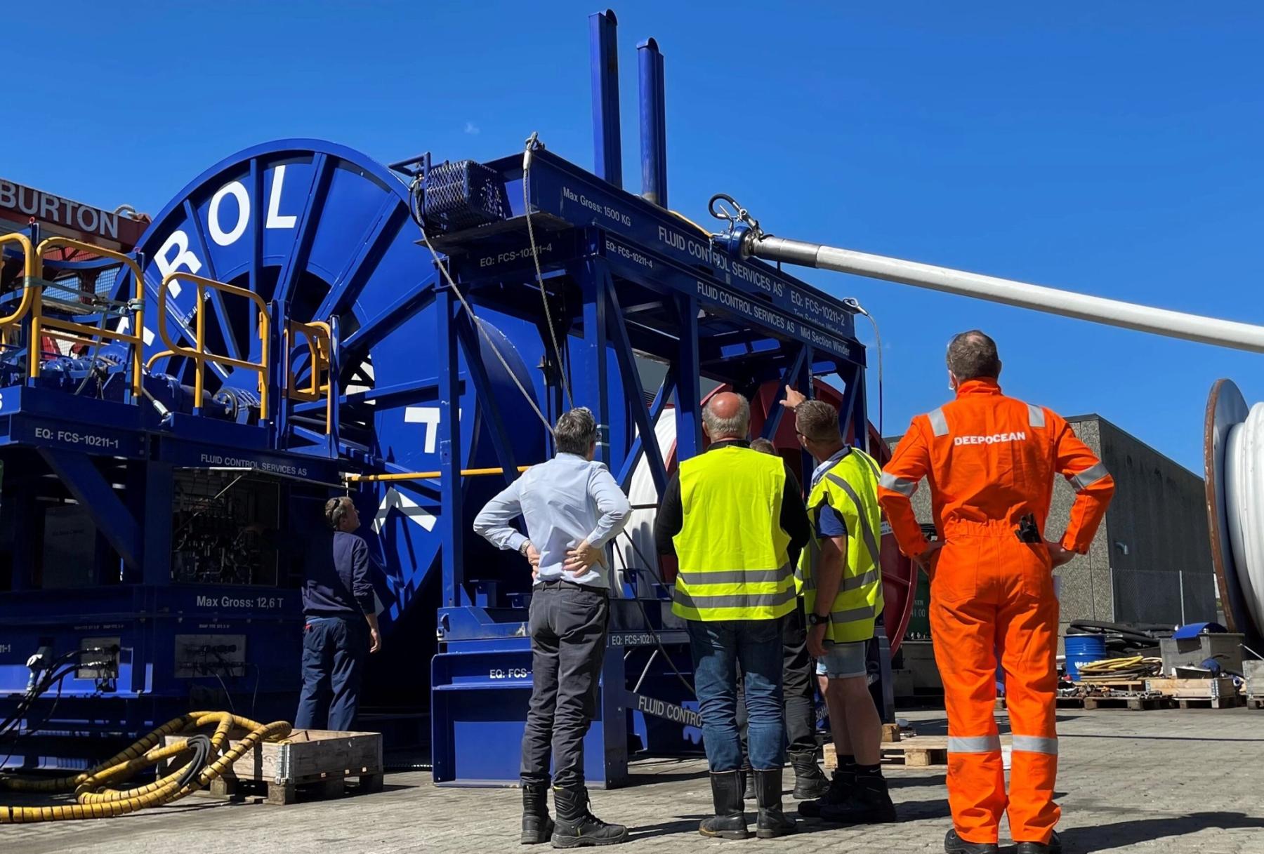 FCS hose reel system on quayside for Troll A TP3 well clean-up