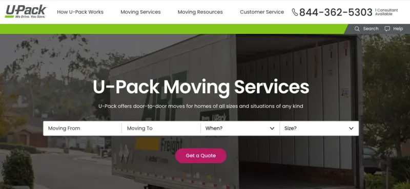 U-Pack best moving truck rental company
