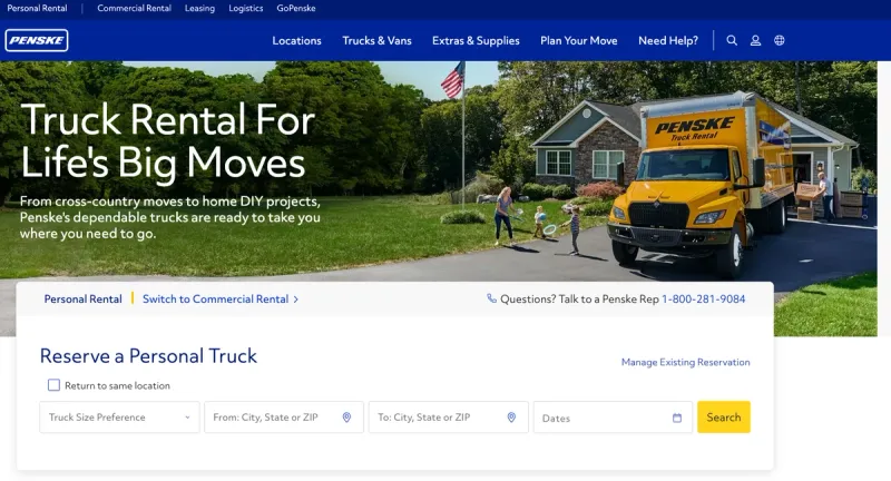 Penske Truck Rental best moving truck rental company
