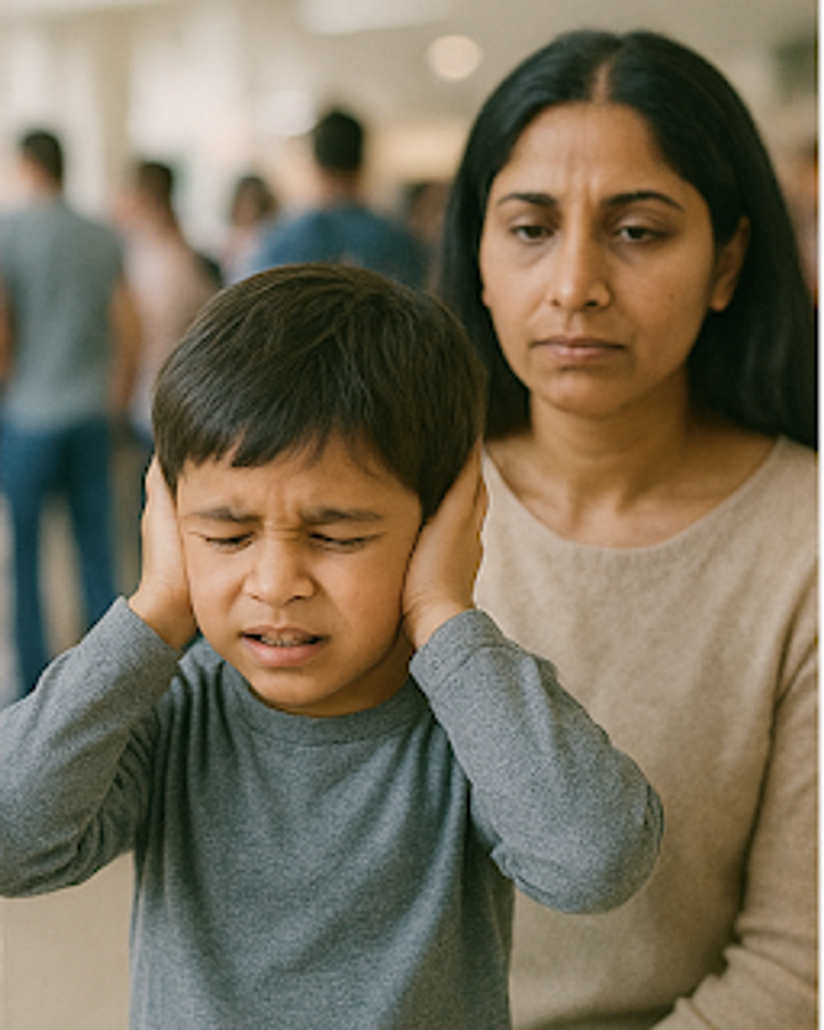  Increased sensitivity to sounds, light and textures