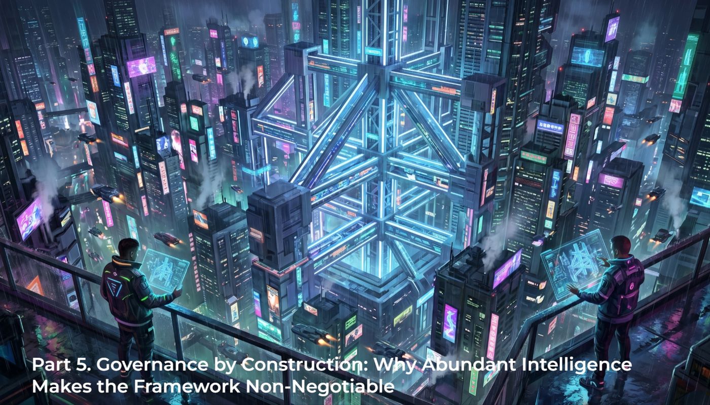 Governance by Construction: Why Abundant Intelligence Makes the Framework Non-Negotiable