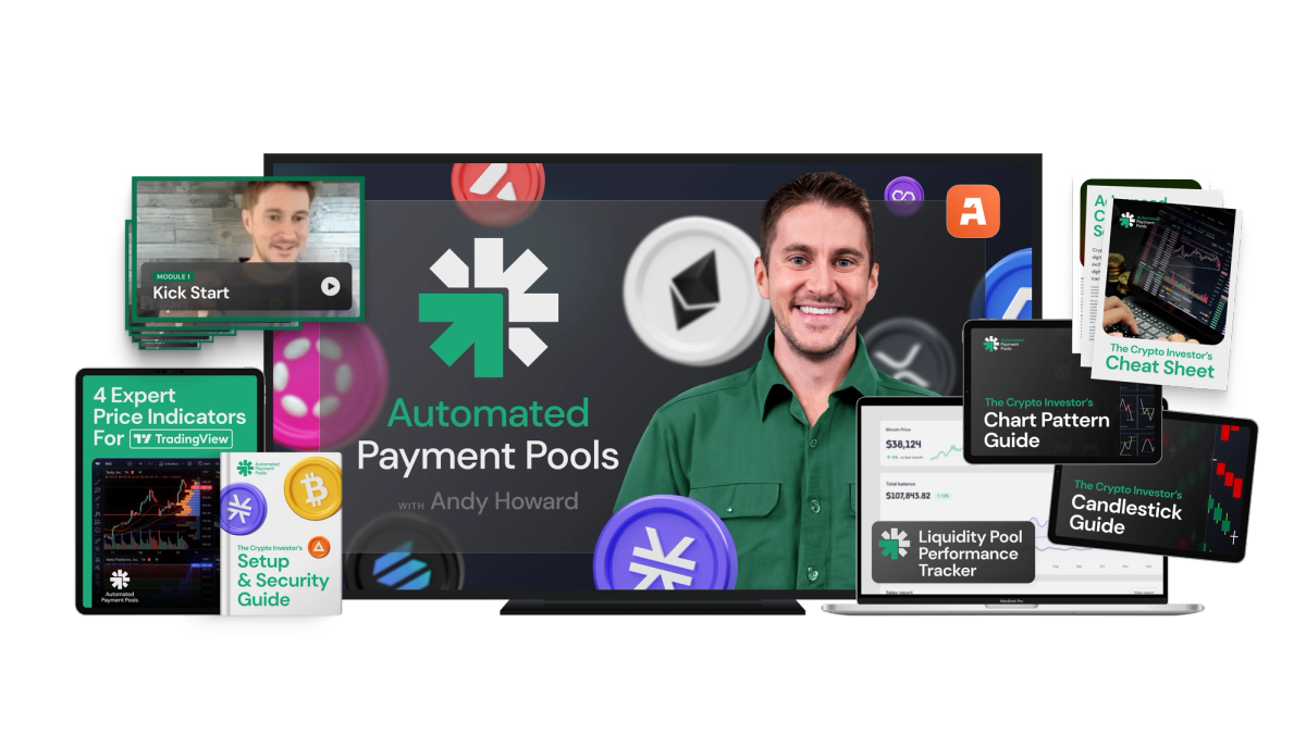 Automated Payment Pools product suite: course video, cheat sheets, guides and a performance tracker
