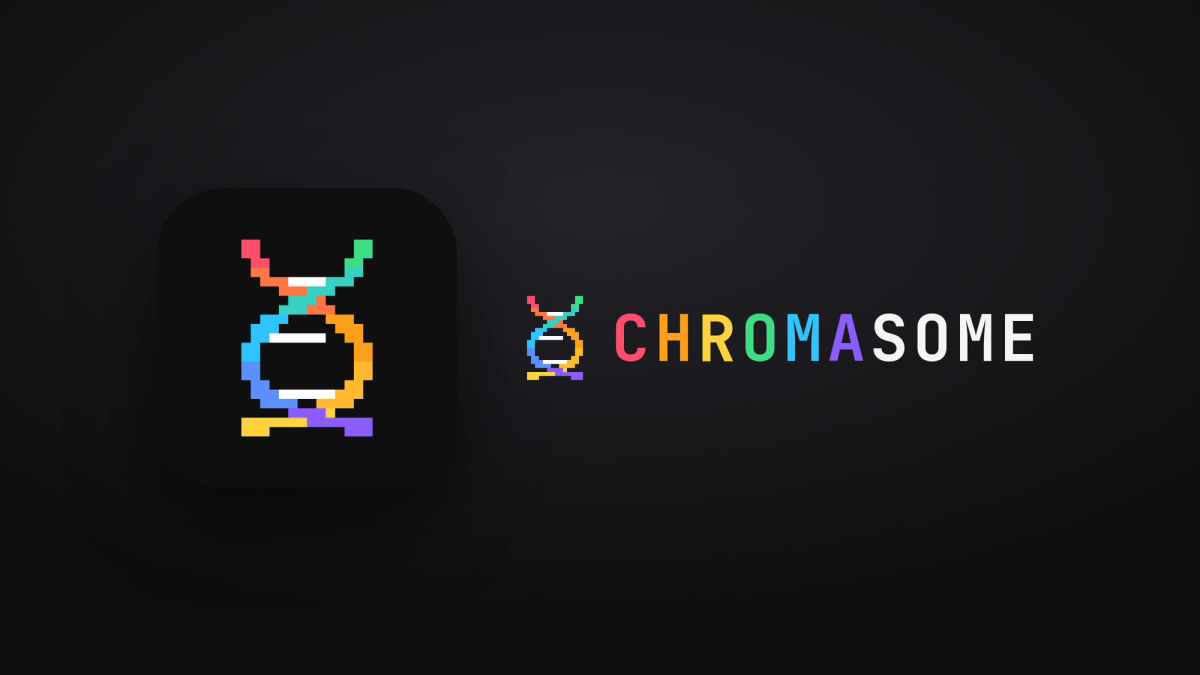 The final Chromasome app icon and wordmark