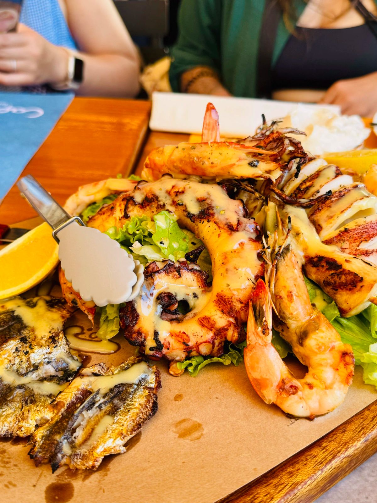Seafood platter served at a restaurant in Mykonos