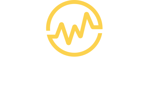 WealthFit logo with a yellow pulse-line circle icon above the white lowercase wordmark