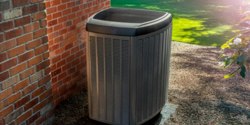 A heat pump outside a Bountiful, UT home