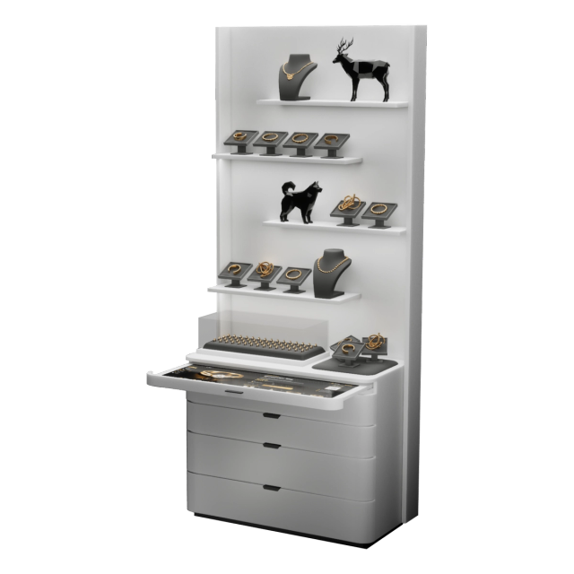 Interactive service counter — white finish