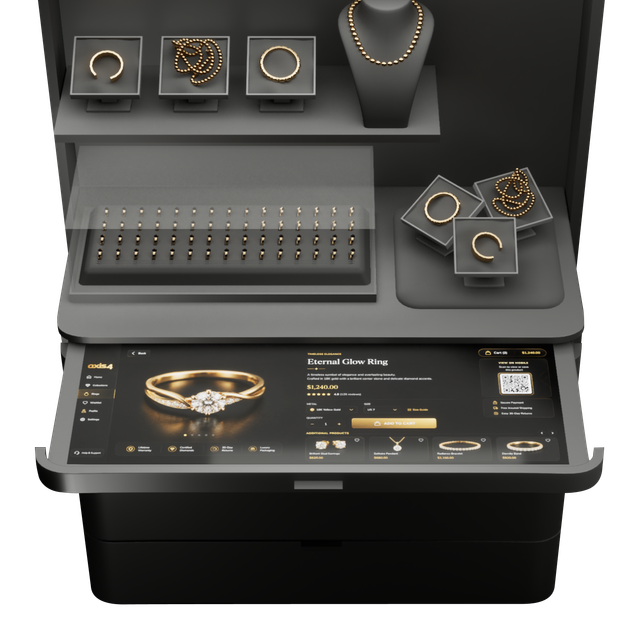 Interactive service counter — black finish