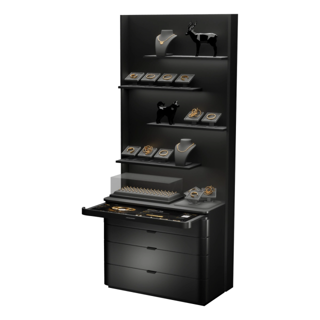 Interactive service counter — black finish