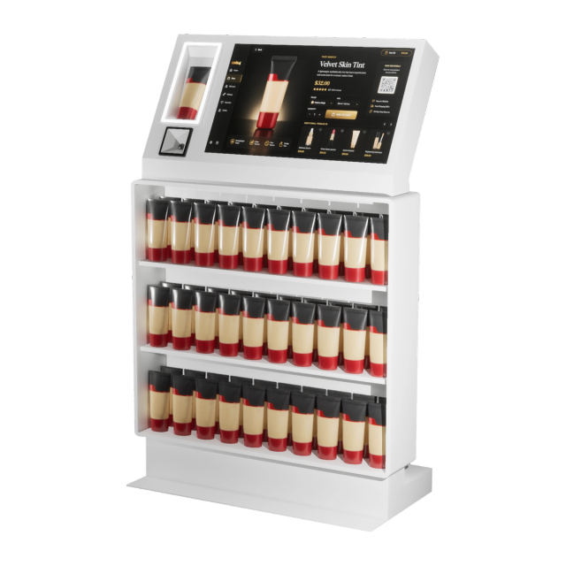 Interactive discovery kiosk — white finish