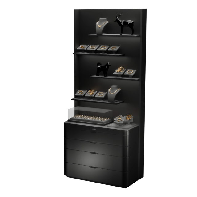 Interactive service counter — black finish