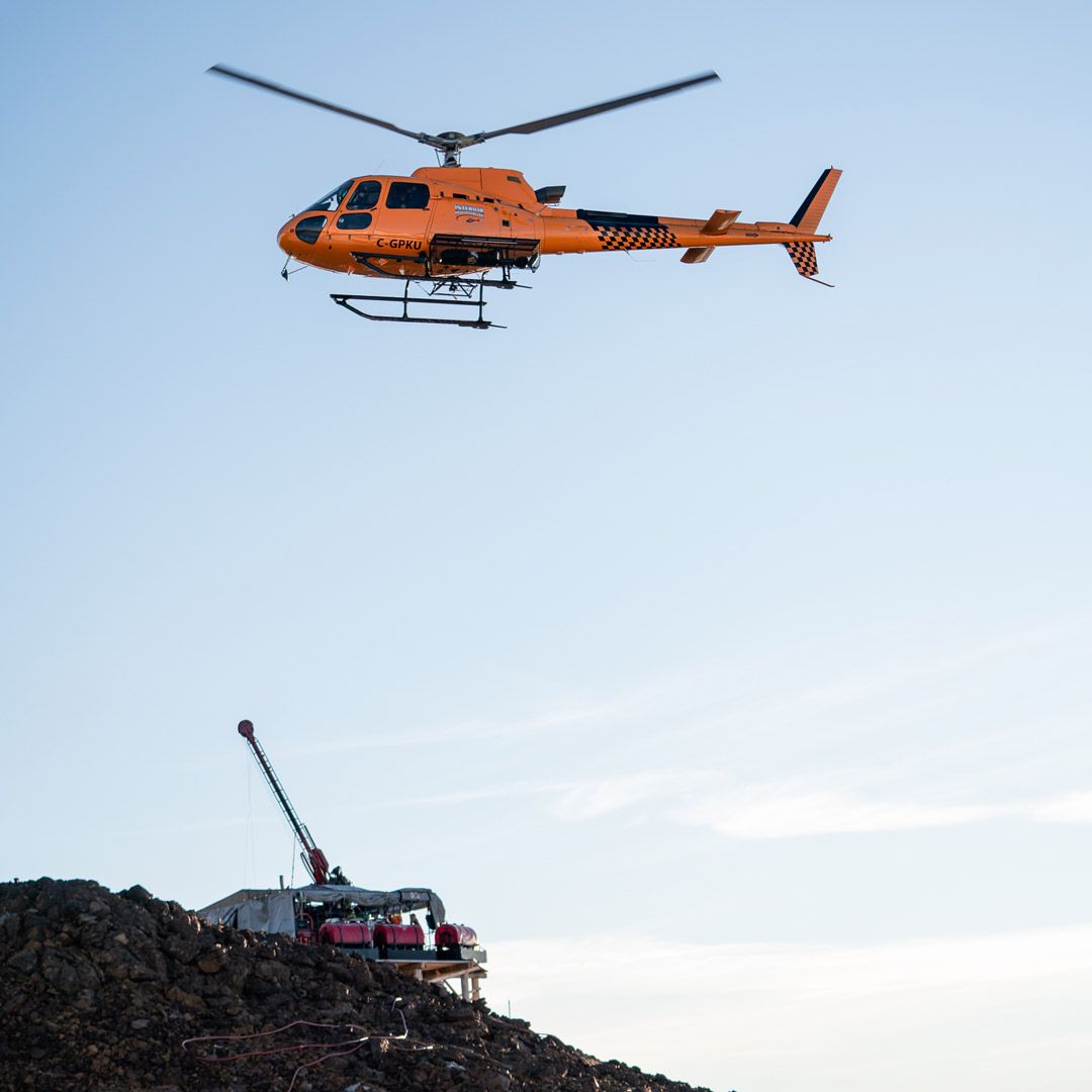 Heli-portable diamond drill on site
