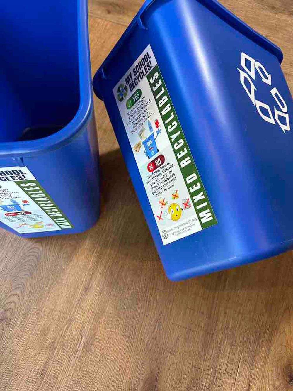 20 Recycling Bin Stickers - Elementary School