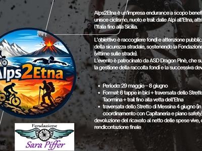 Partenza Alps2Etna dalla Salita Sara Piffer e Sportivi vittime della strada