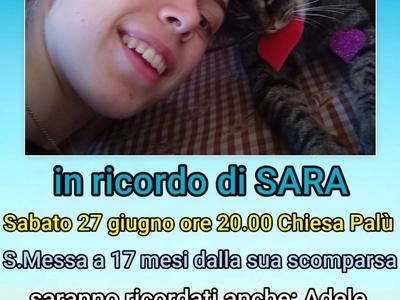 S. Messa 17° mese in ricordo di Sara e delle giovani vittime della strada