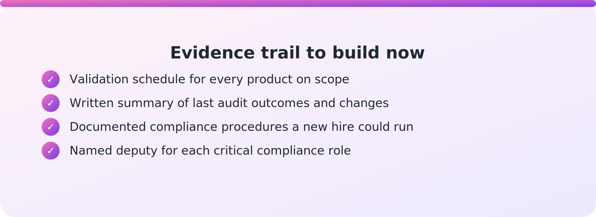 Checklist of four evidence items an RTO CEO can build before a sale or scale-up
