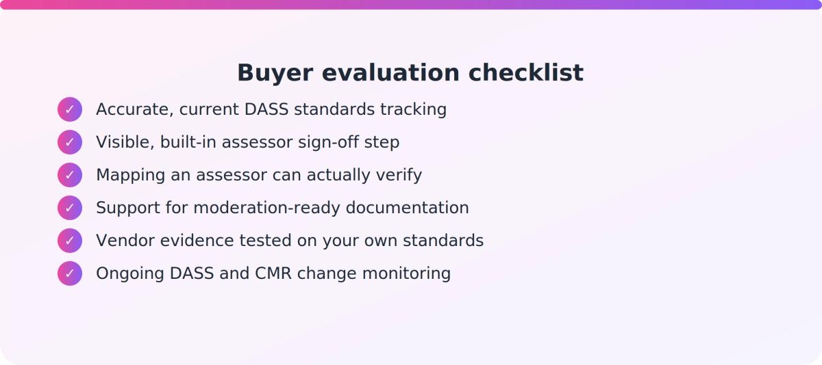 Checklist of criteria for evaluating AI assessment-writing tools for NZ vocational training