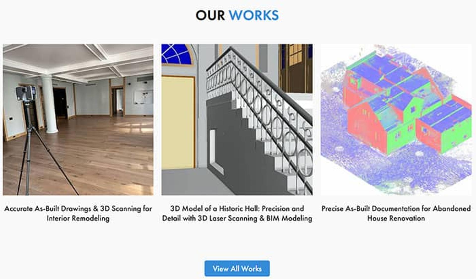 “Our Works” section redesigned from scratch. Every card leads to a detailed case study — structured for indexing and conversion.