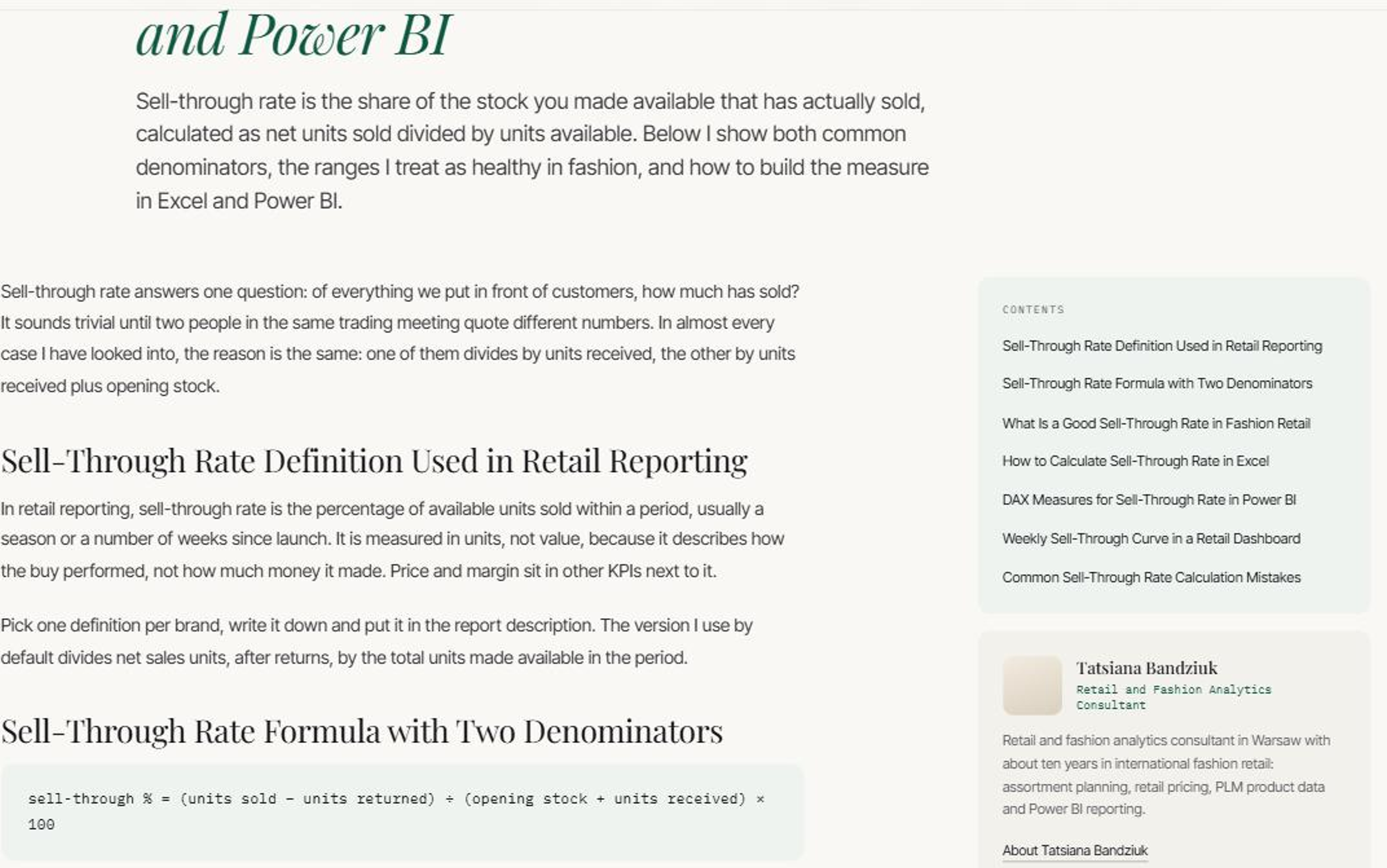 Article opening with a direct answer, followed by a table of contents and an author block