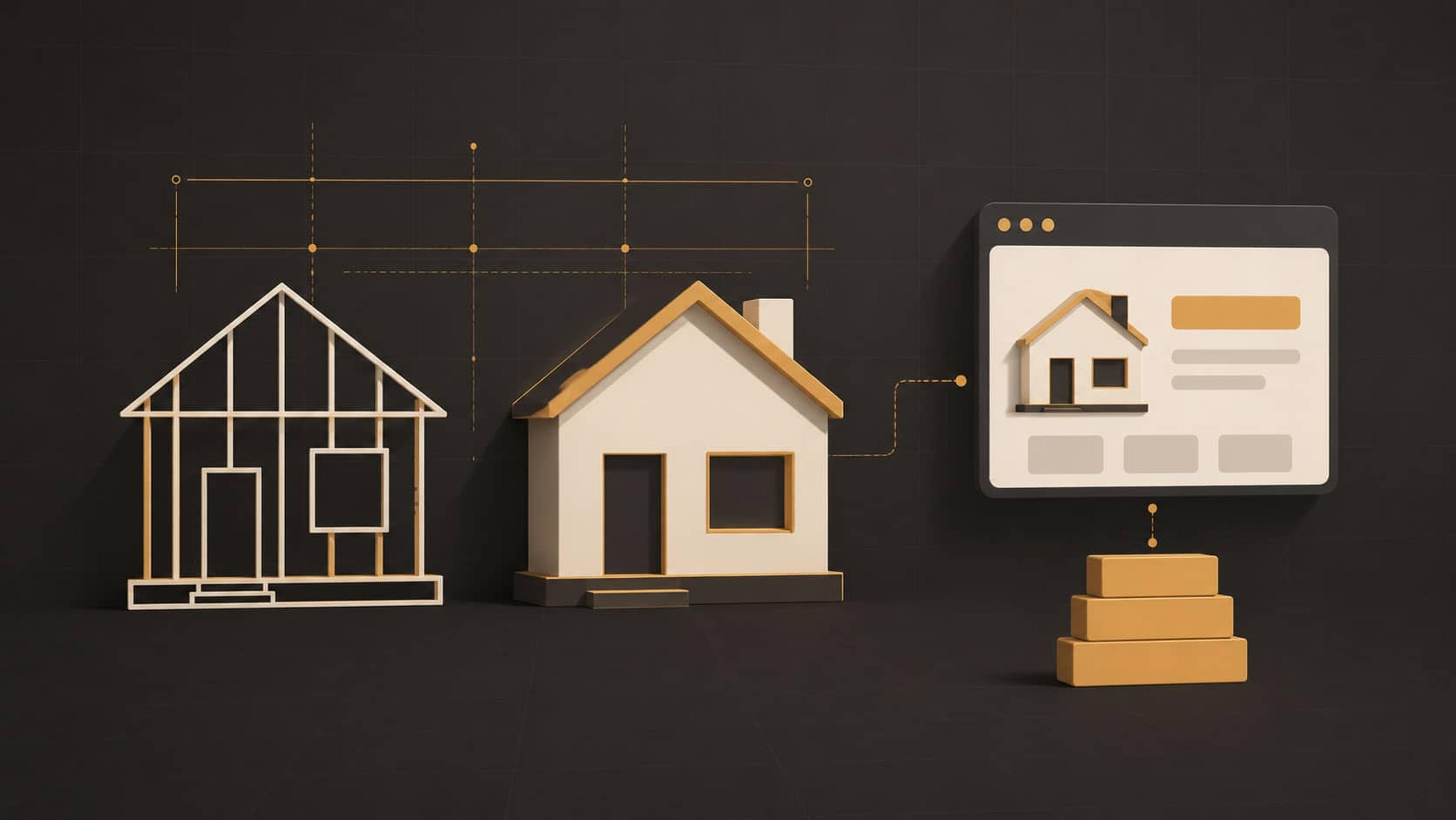 Construction company website with a project gallery and quote request form