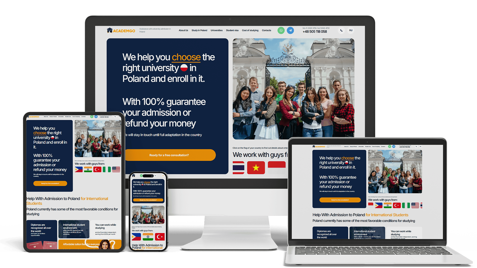 Full Multilingual Website Development & SEO for Student Services