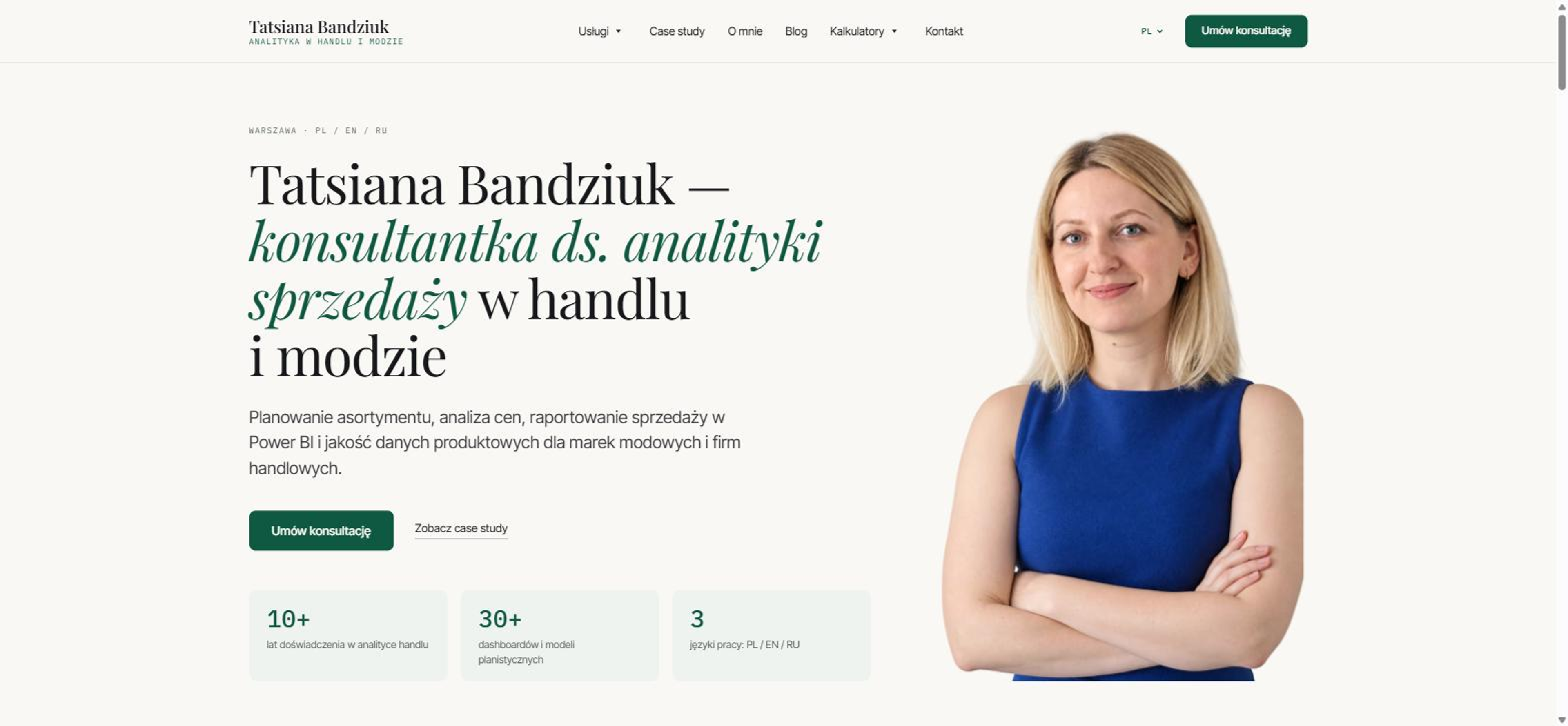 Polish version of the retail analytics consultant website