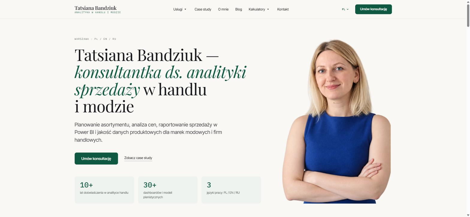 Polish version of the retail analytics consultant website