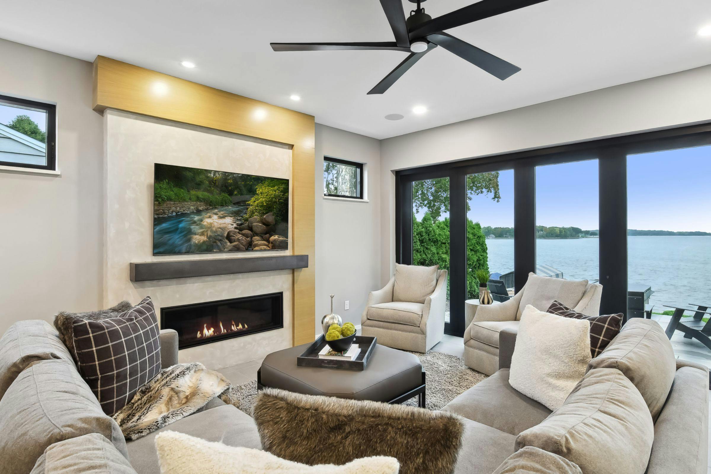 Lakefront Modern Build, Wayzata, MN — interior design by Eminent Interior Design