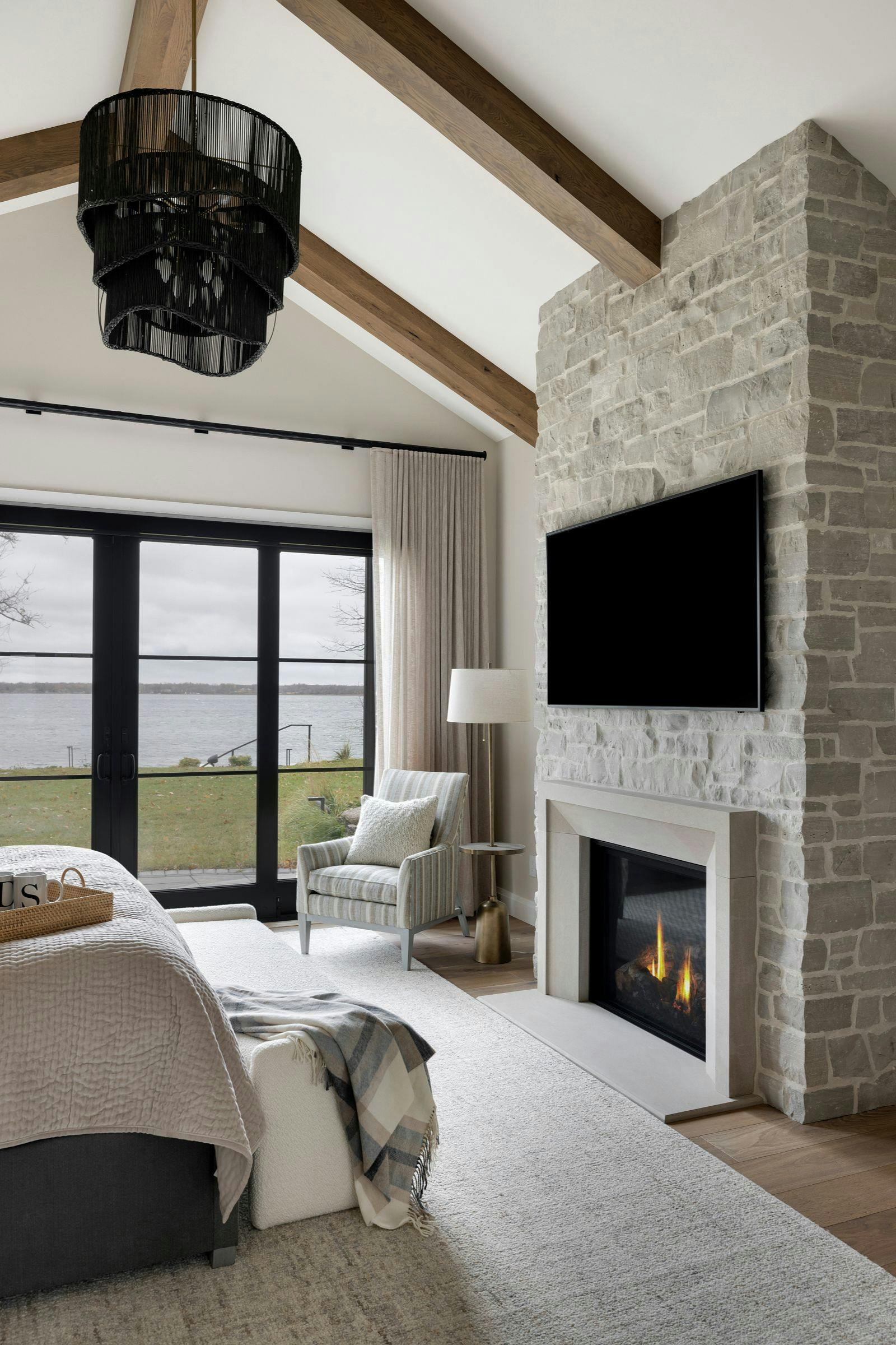 Cozy Primary Bedroom Suite, Alexandria, MN — interior design by Eminent Interior Design