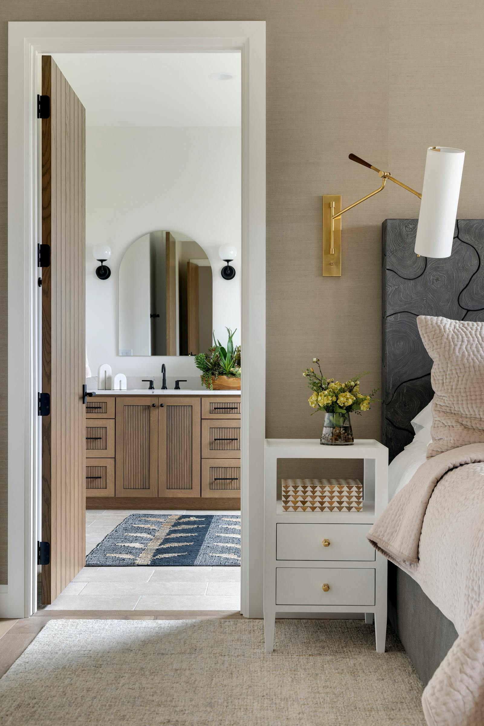 Cozy Primary Bedroom Suite, Alexandria, MN — interior design by Eminent Interior Design