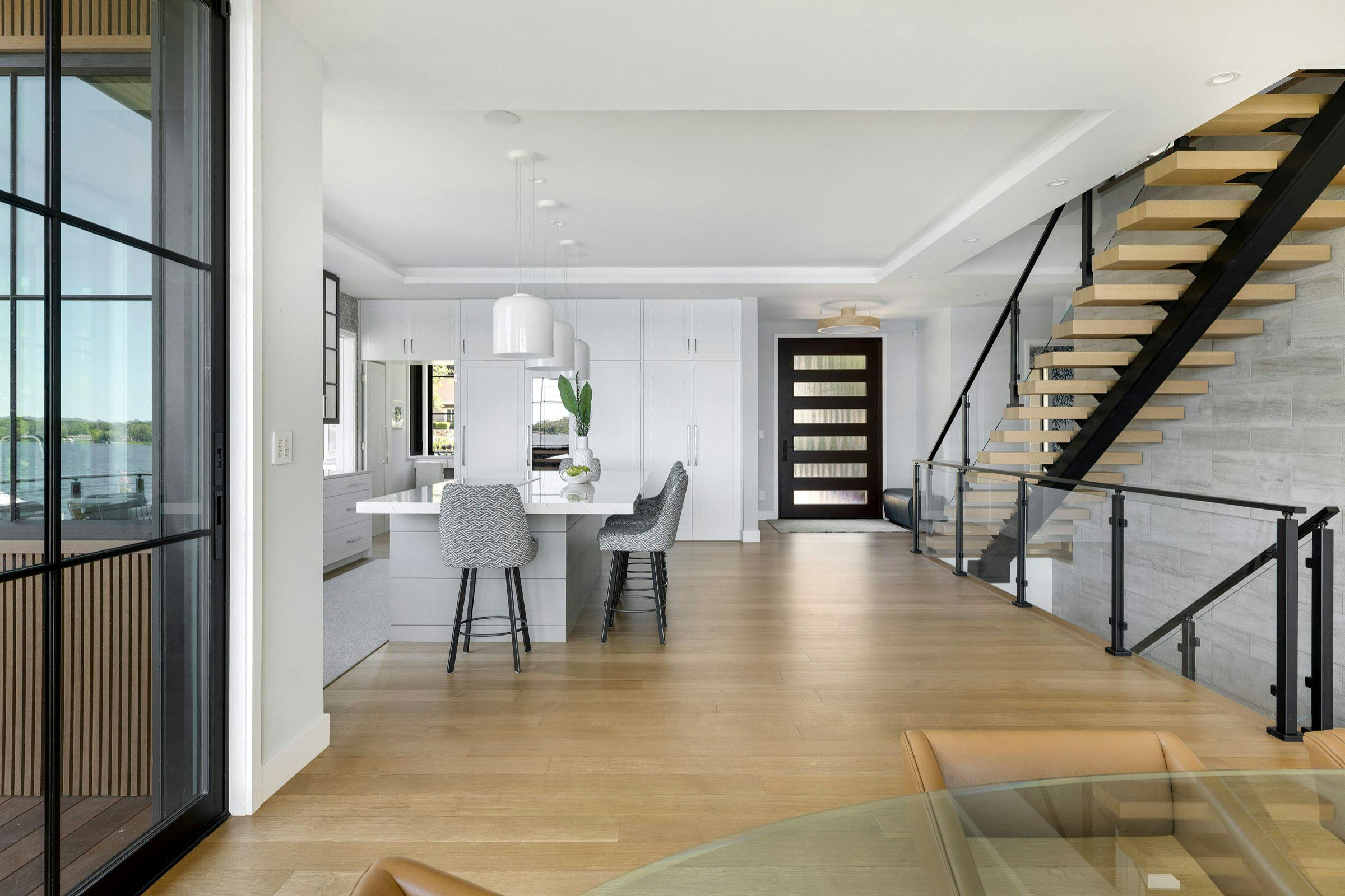 Modern Lakeview Living, Lake Minnetonka — interior design by Eminent Interior Design