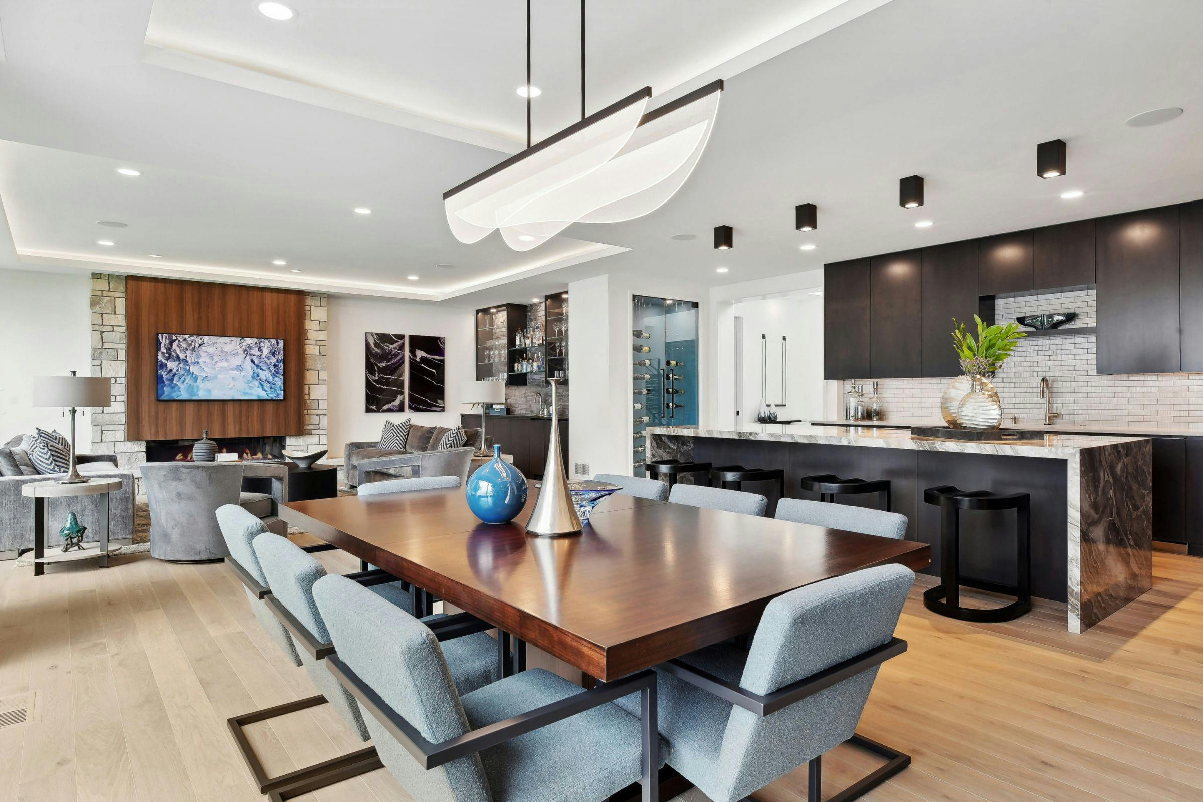Lakefront Modern Build, Wayzata, MN — interior design by Eminent Interior Design