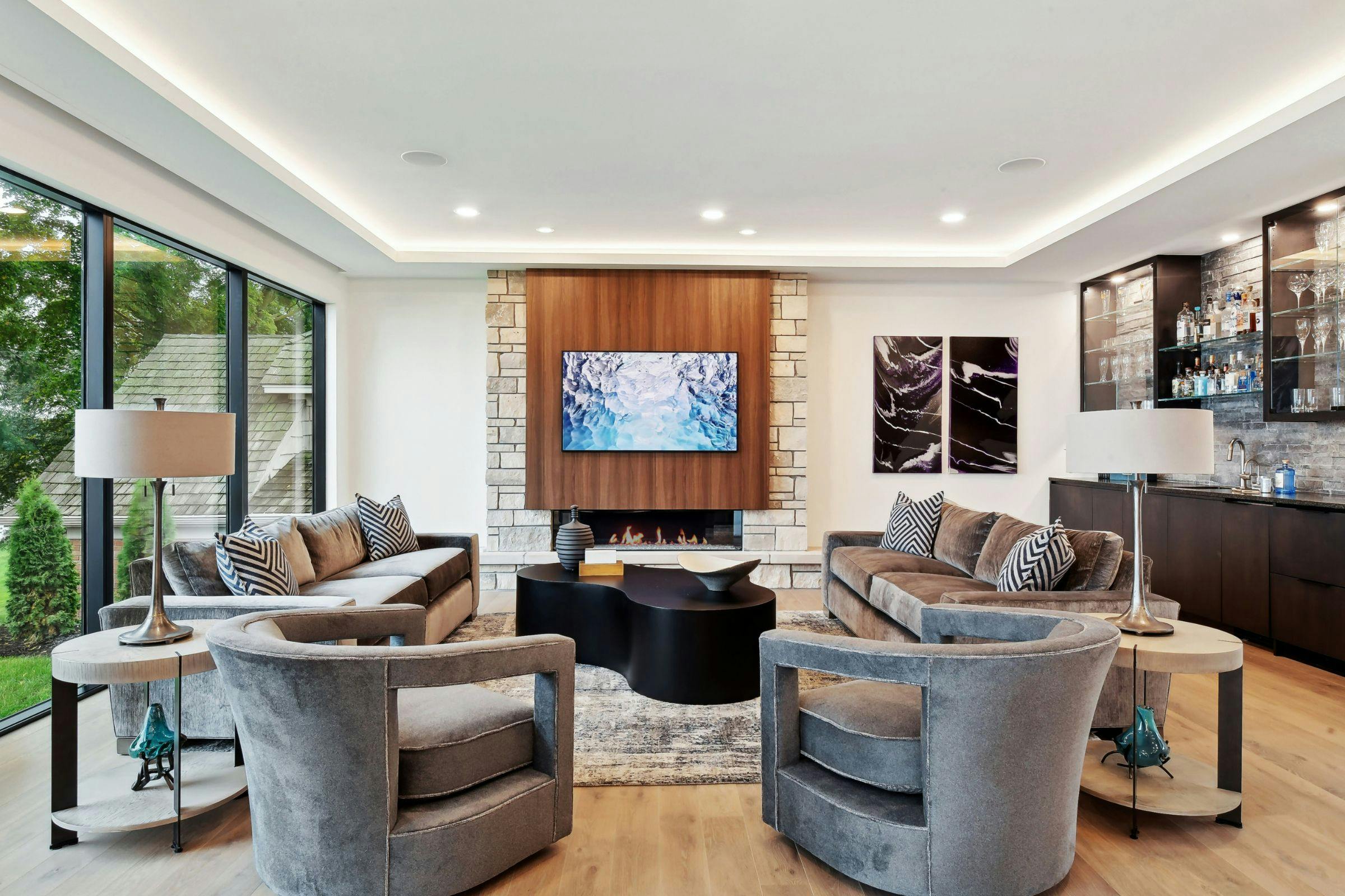 Lakefront Modern Build, Wayzata, MN — interior design by Eminent Interior Design