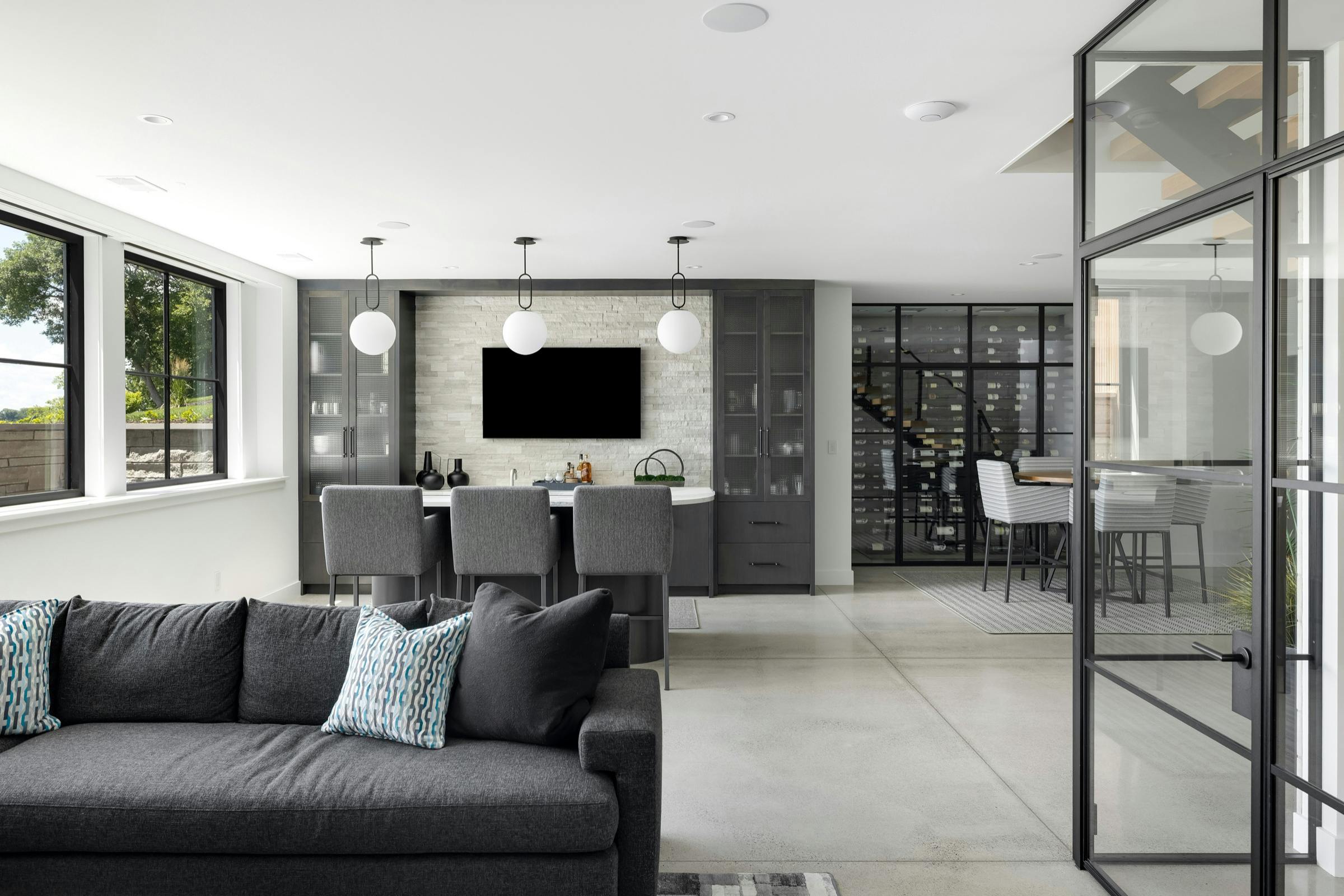 Modern Lakeview Living, Lake Minnetonka — interior design by Eminent Interior Design