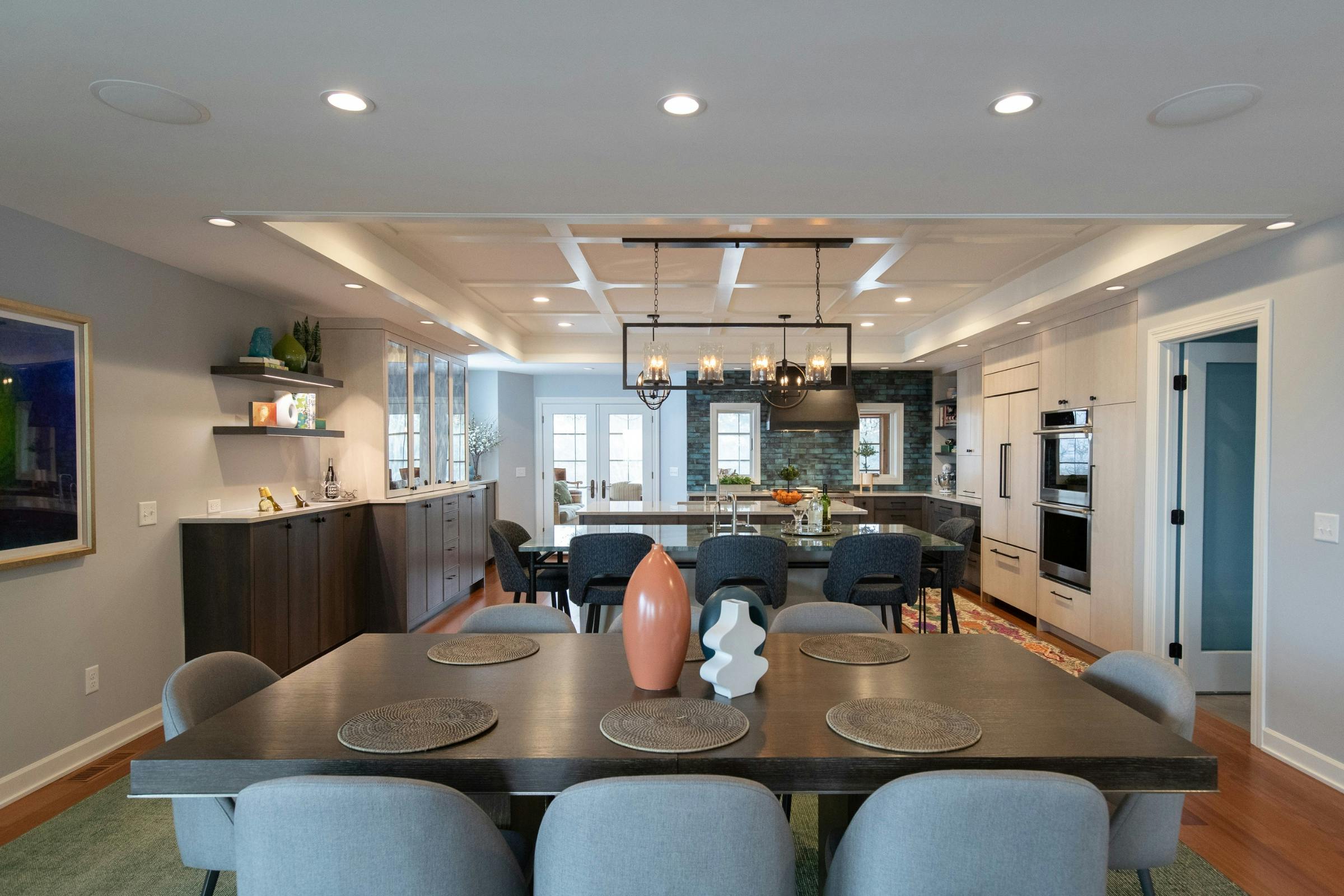 Double Kitchen Island Marvel, Northfield, MN — interior design by Eminent Interior Design
