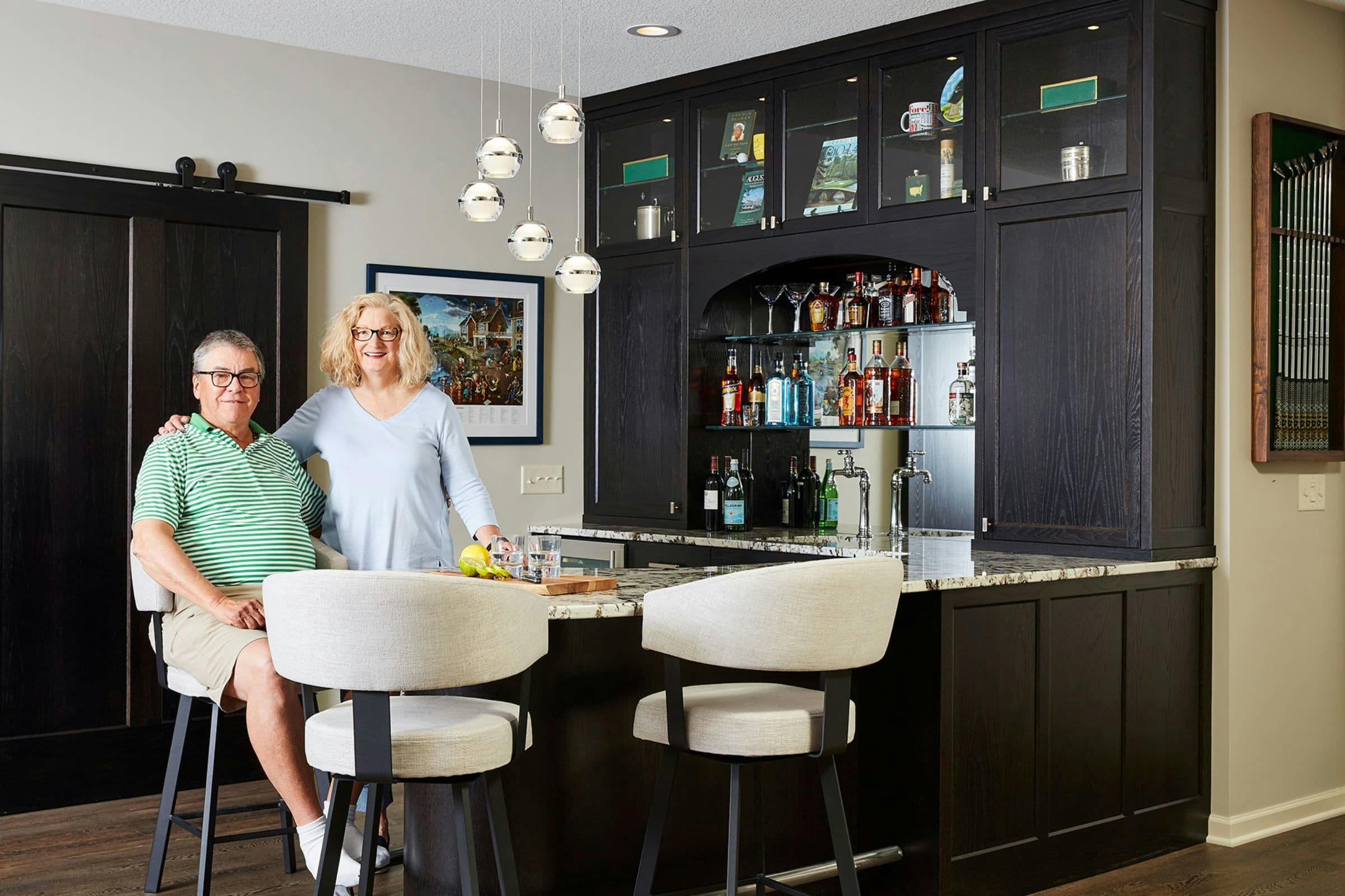 Sophisticated Home Bar Design, Plymouth, MN — interior design by Eminent Interior Design