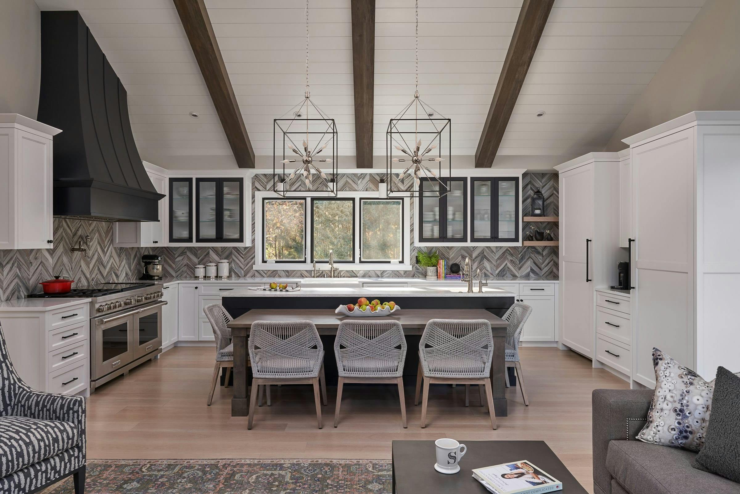Timeless Black & White Kitchen, Minnetonka, MN — interior design by Eminent Interior Design