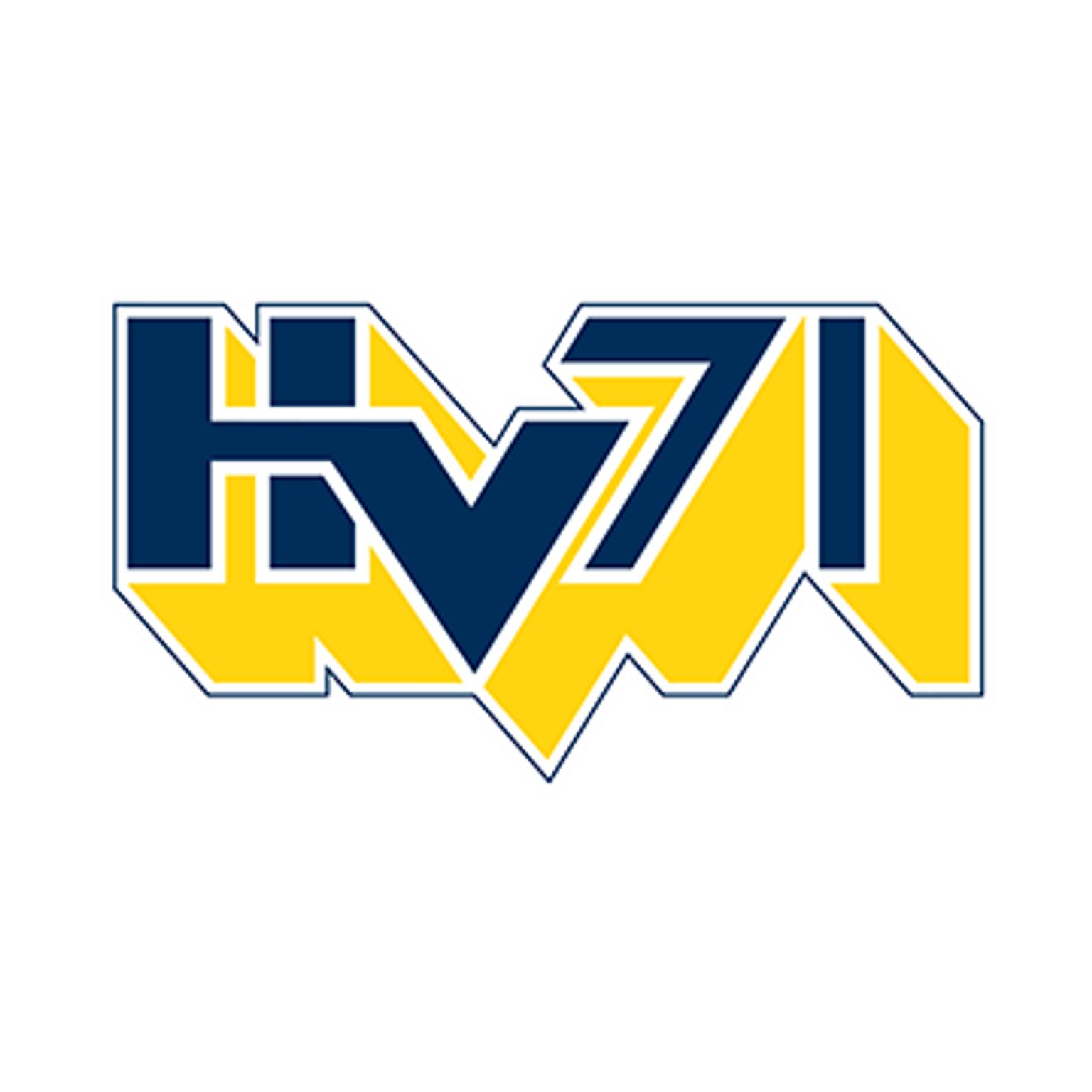 HV71 logo in blue and yellow.