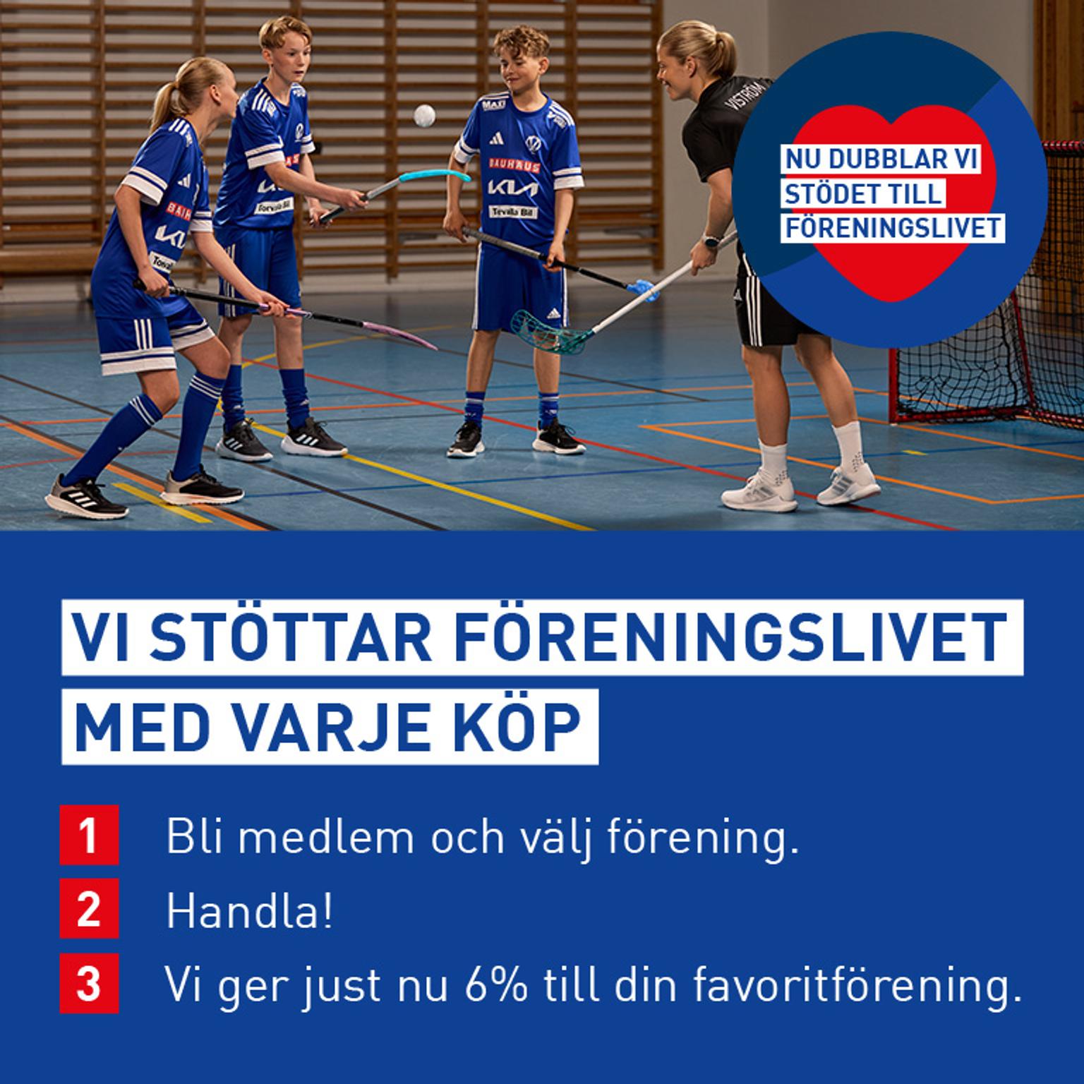 a group of young people are playing floorball in a gym .