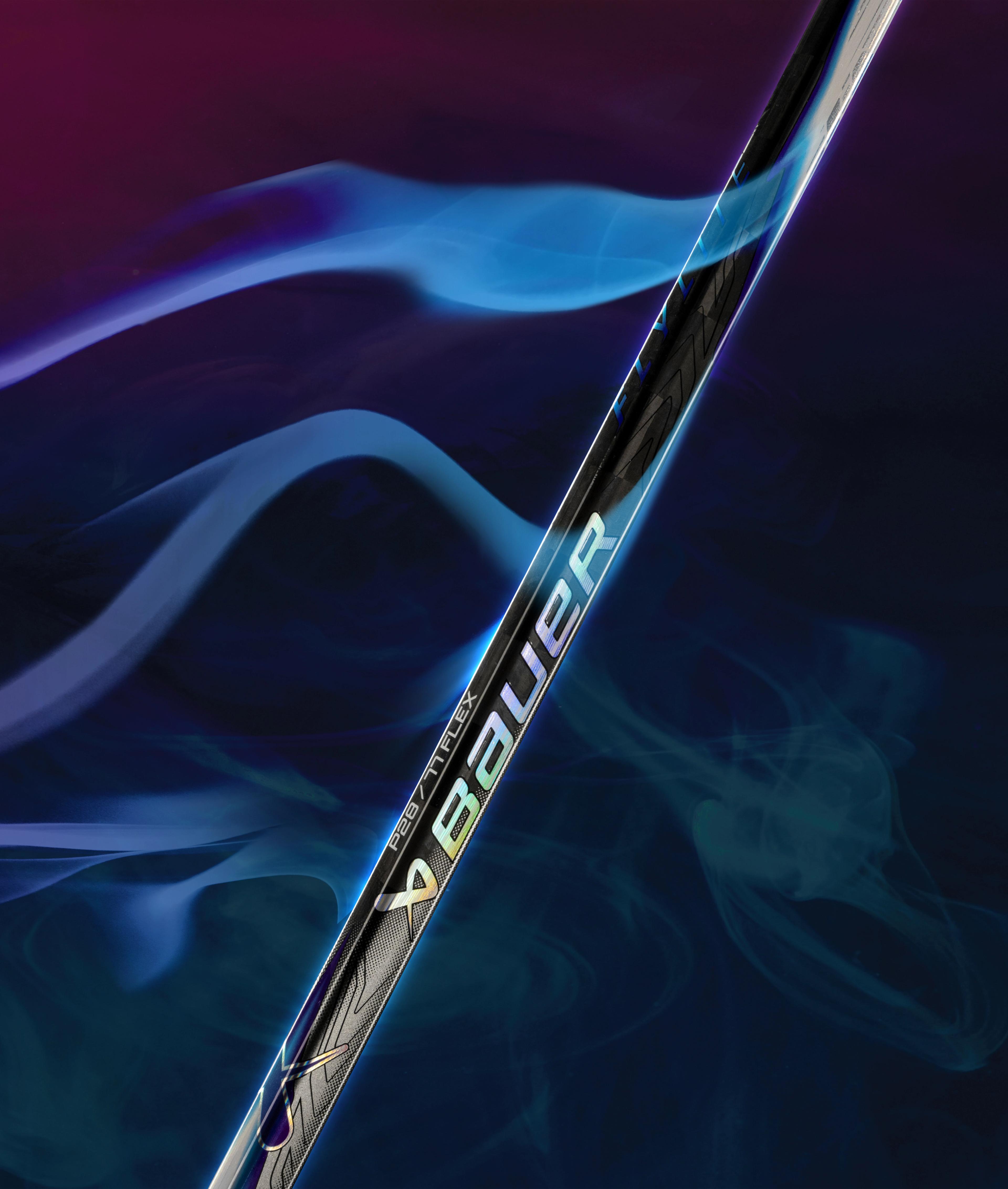 a hockey stick with the word bauer on it