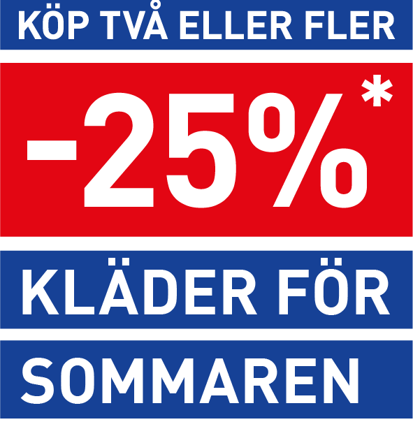 Swedish ad: Buy two or more items and get 25% off* summer clothes.