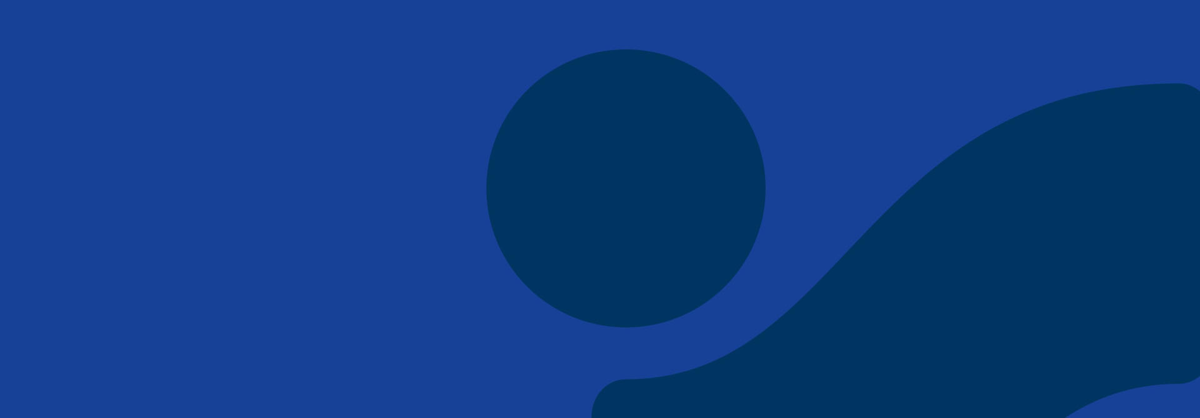 Abstract blue background with two darker blue shapes: a circle and an irregular wavy form.