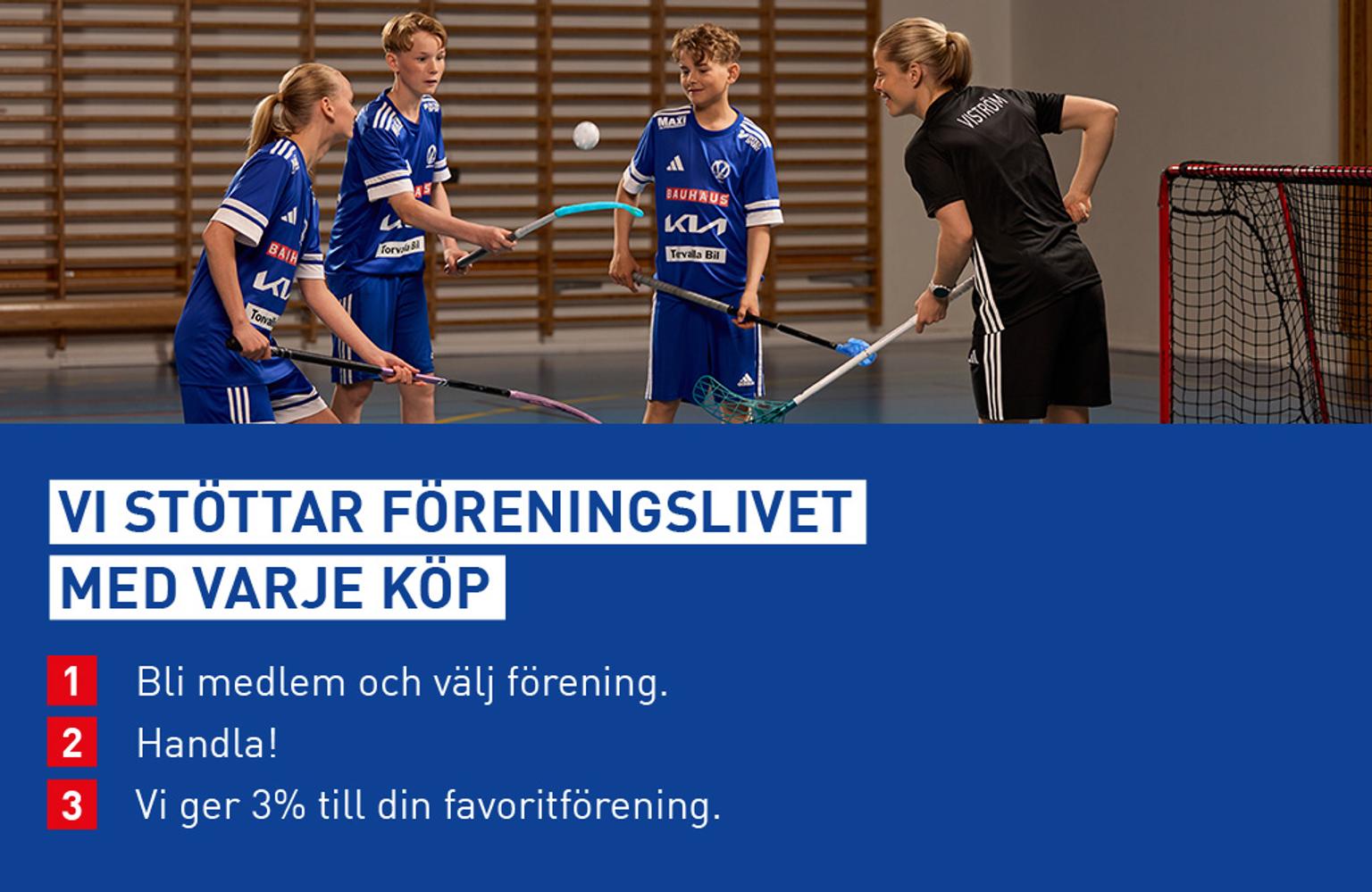 a group of young people are playing floorball in a gym .