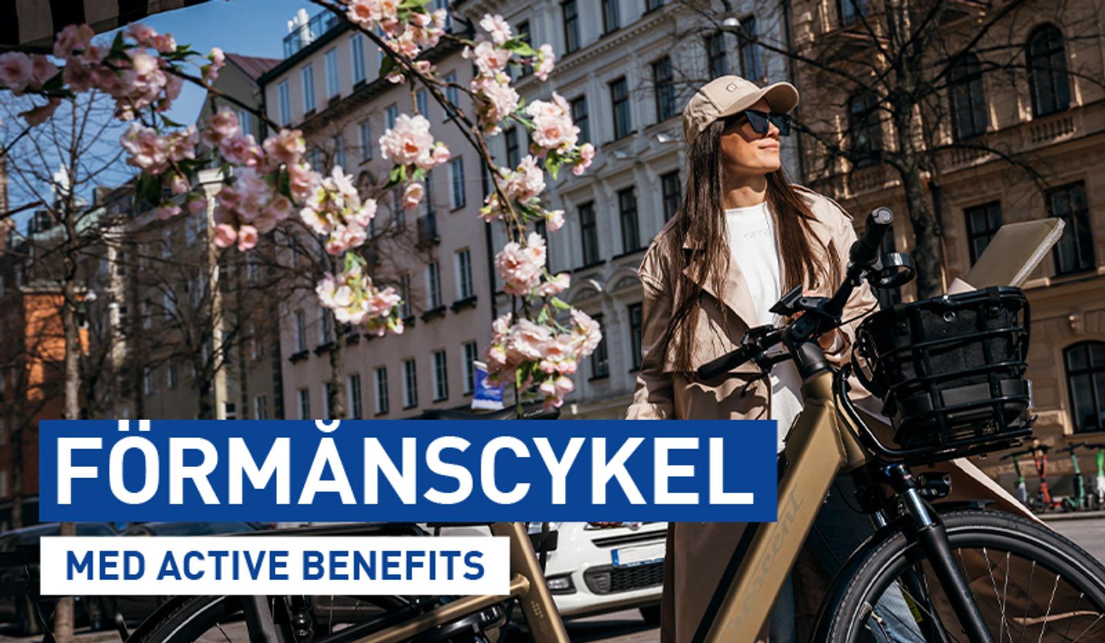a woman is riding an electric bike down a city street .