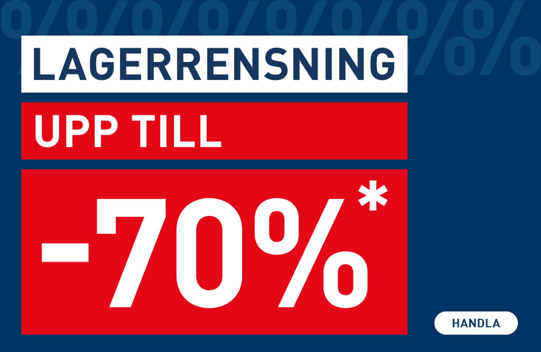 Warehouse clearance sale with up to 70% off, including a "Shop" button.