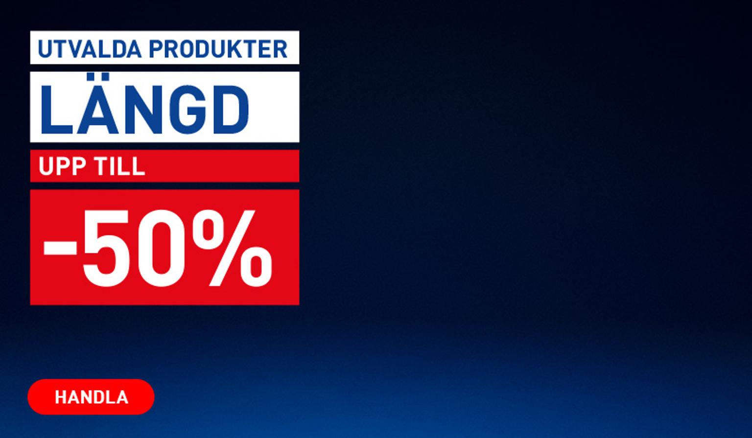 Sale banner for selected length products: Up to 50% off. Shop now.