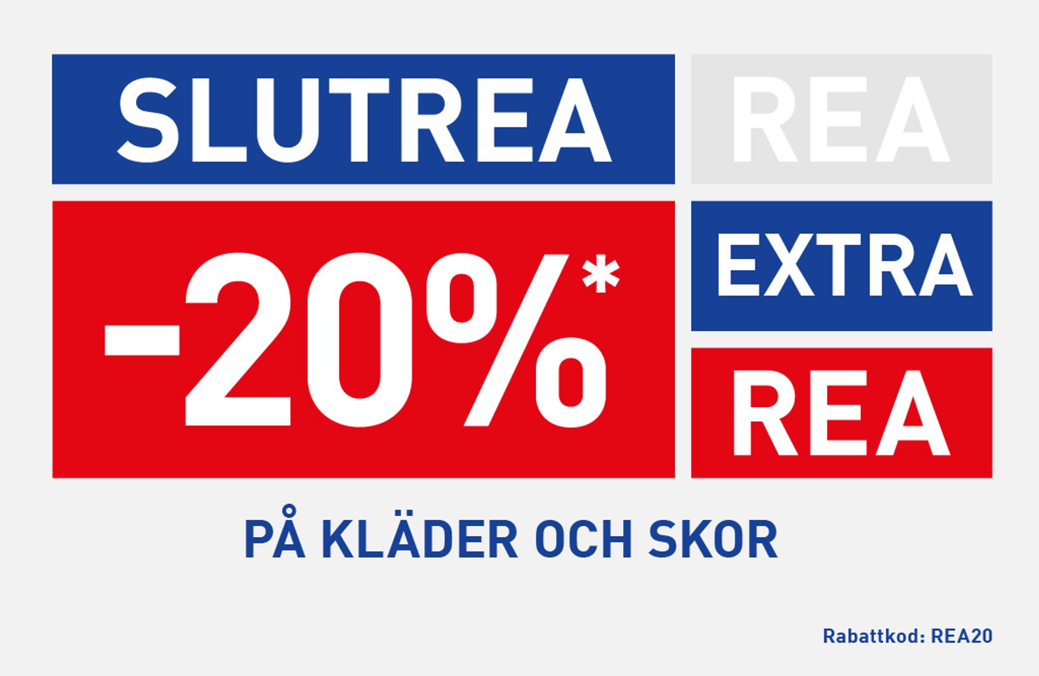 End Sale: 20% off clothes and shoes with discount code REA20.