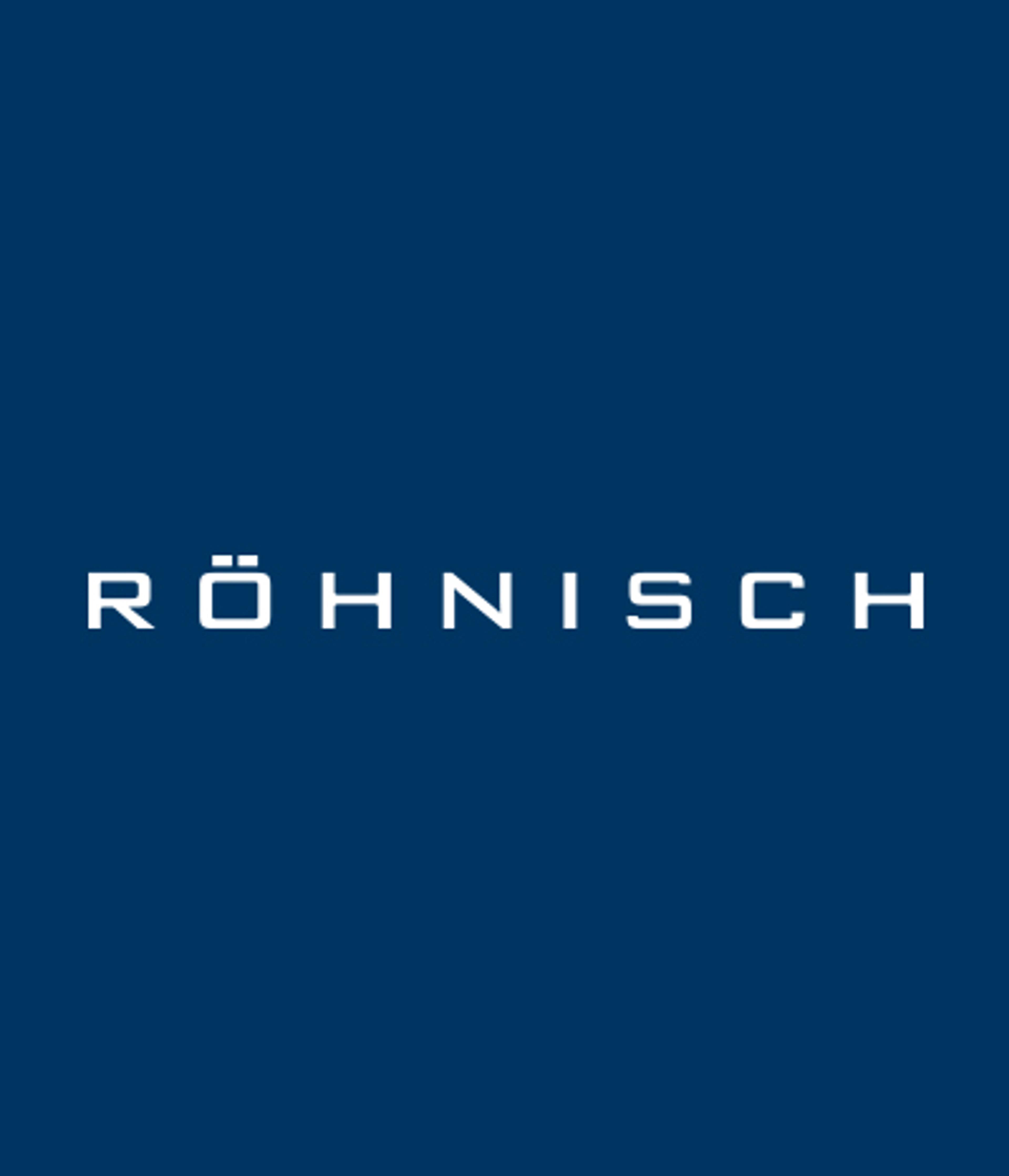 the logo for rohnisch is on a blue background .