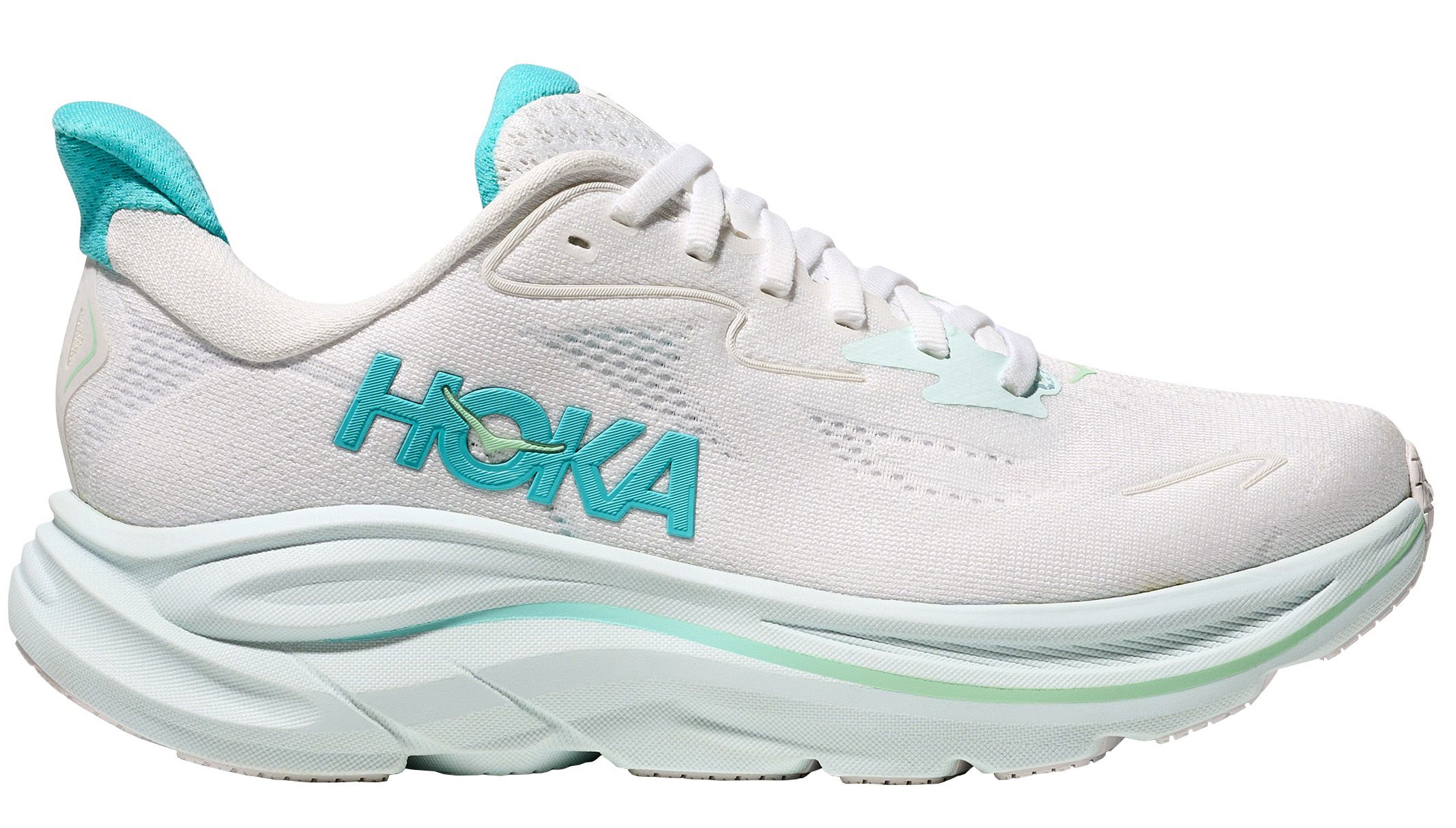 Hoka Clifton 10 W löparsko i färgen White/Cielo Blue
